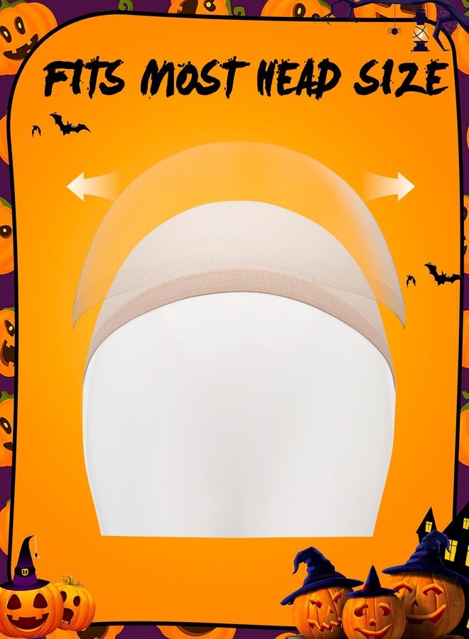 Hoedia 2-Pack Latex Bald Cap with 2 PCS Wig Caps for Adults Women Men, Cosplay Costume Accessories for Halloween Party - Image 5